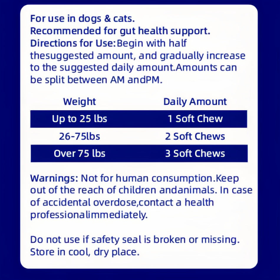 DLFURIXEL Probiotic Soft Chews for Dogs & Cats