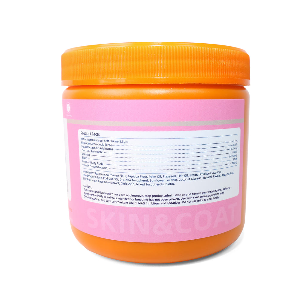 DLFURIXEL Skin & Coat Health Soft Chews for Dogs & Cats