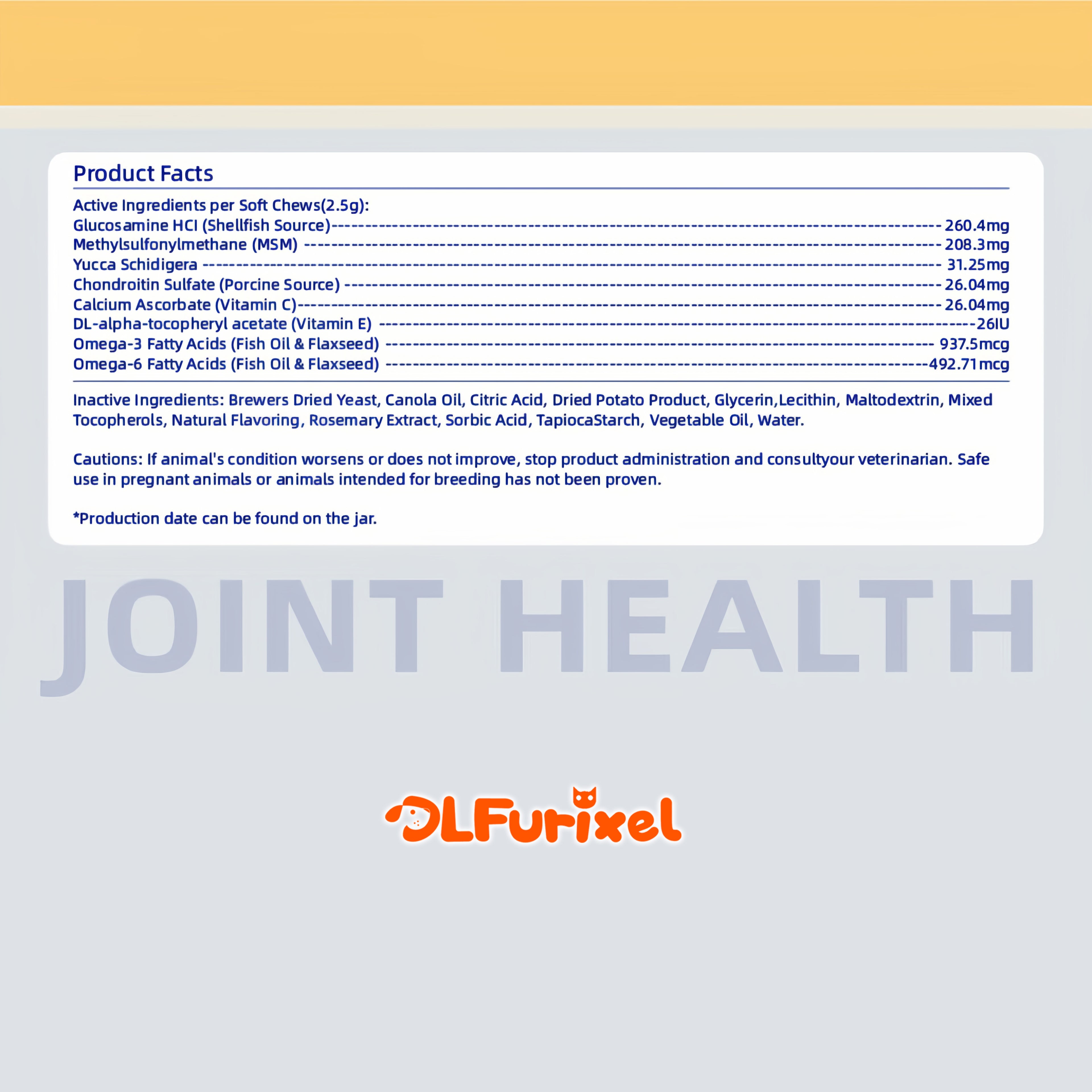 DLFURIXEL Glucosamine Chondroitin MSM Joint Care Soft Chews