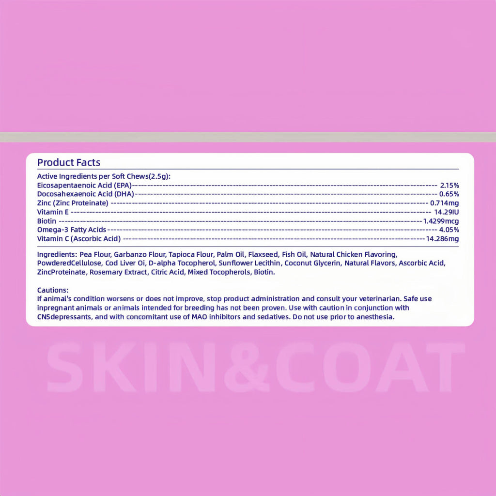 DLFURIXEL Skin & Coat Health Soft Chews for Dogs & Cats