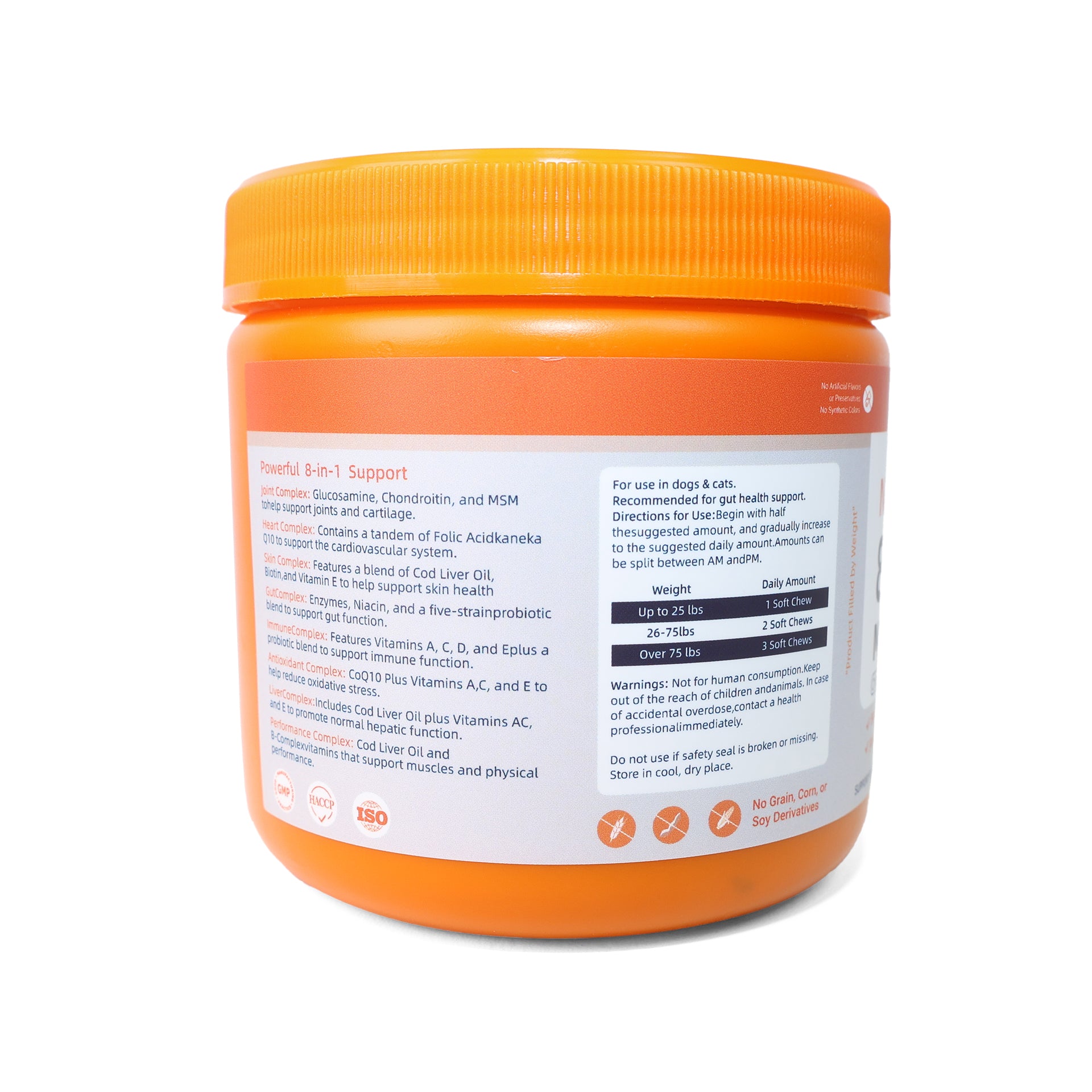 DLFURIXEL 8-in-1 Pet Soft Chews 300g - Joint, Gut & Skin Coat Support