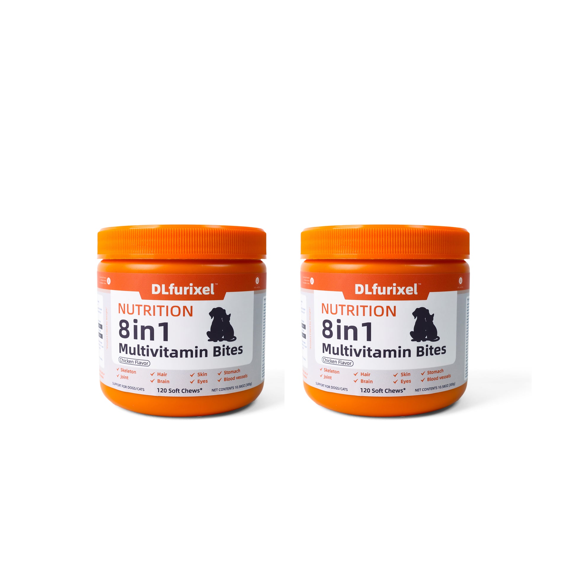 DLFURIXEL 8-in-1 Pet Soft Chews 300g - Joint, Gut & Skin Coat Support