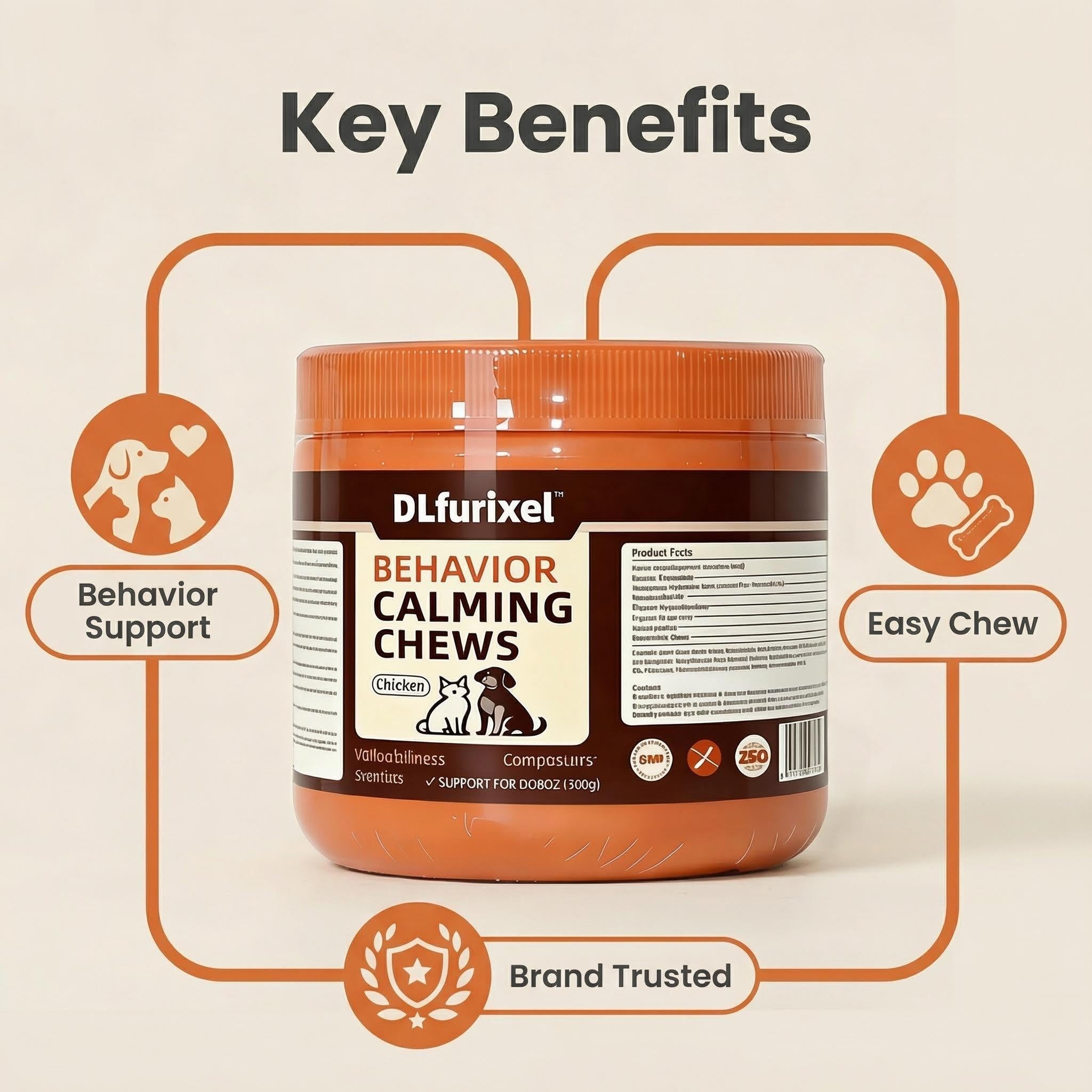 DLFURIXEL Calming Soft Chews – Anxiety & Stress Relief