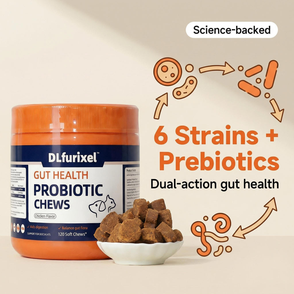 DLFURIXEL Probiotic Soft Chews for Dogs & Cats