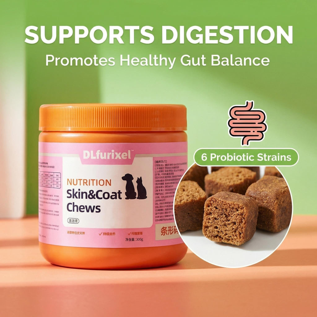 DLFURIXEL Skin & Coat Health Soft Chews for Dogs & Cats