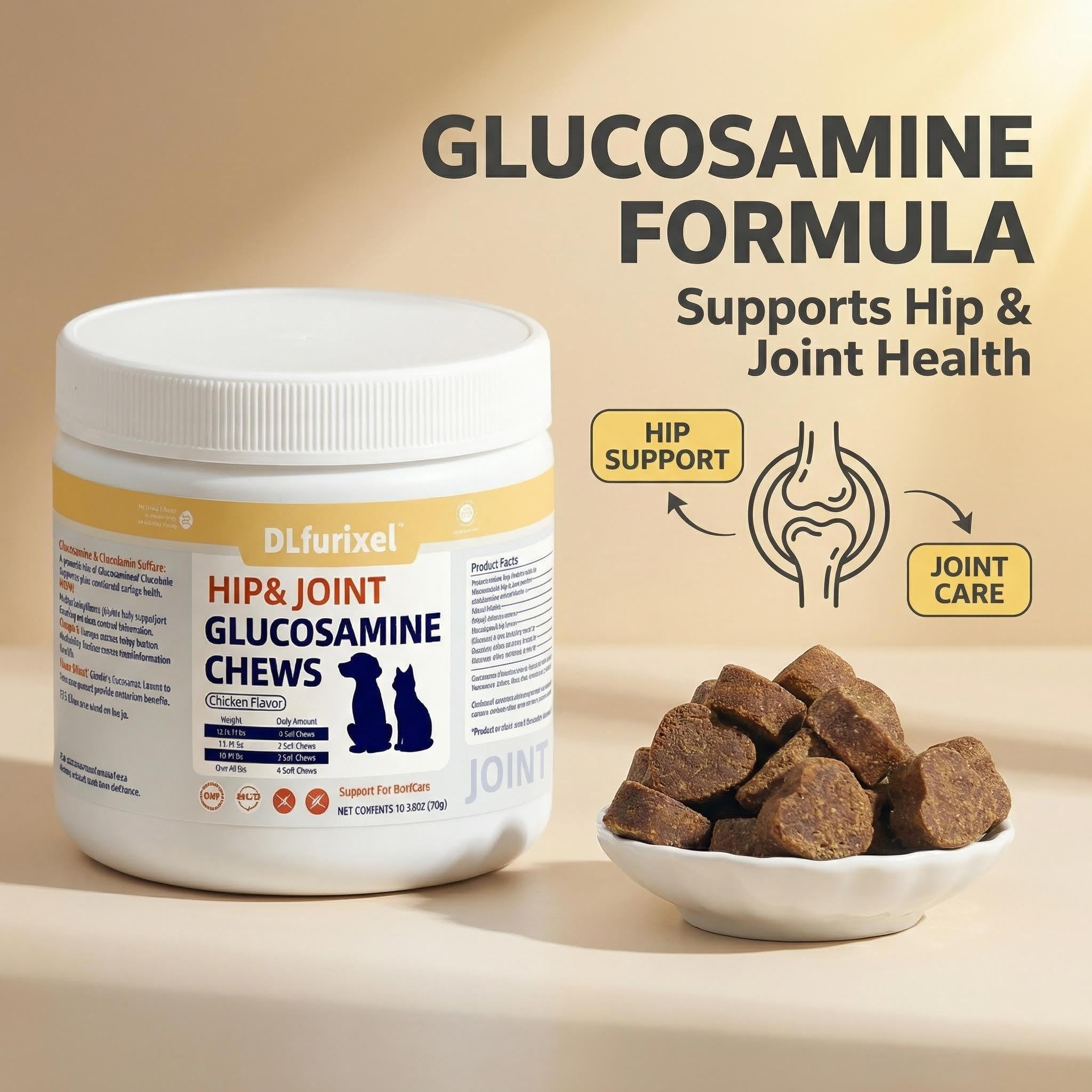 DLFURIXEL Glucosamine Chondroitin MSM Joint Care Soft Chews
