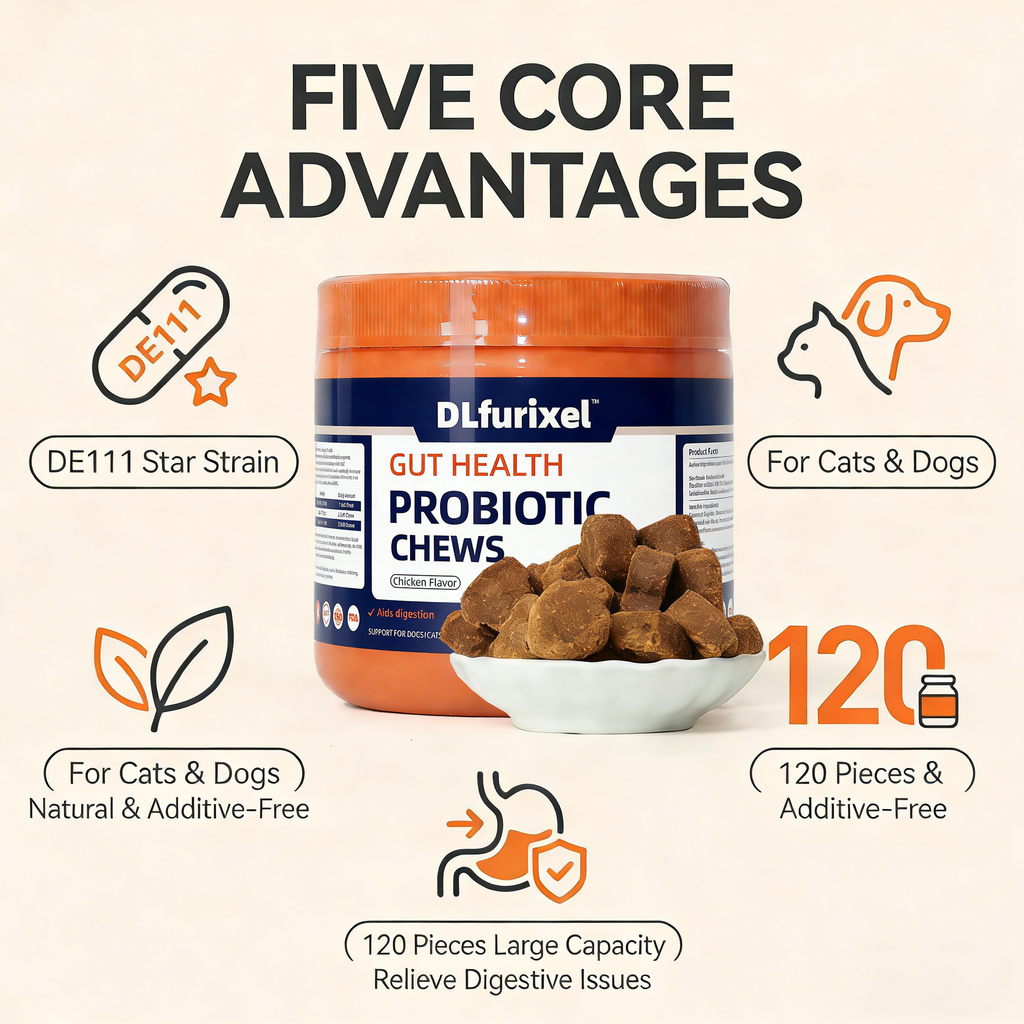 DLFURIXEL Probiotic Soft Chews for Dogs & Cats